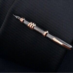 Tie Clip Pen Classic Tie Pin Yellow and Black Metal Tie Clip